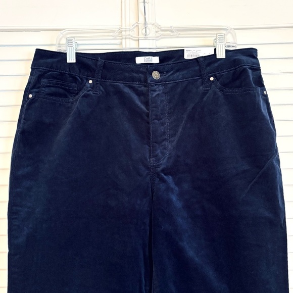 NWT Croft & Barrow Navy Blue Corduroy Pants Mid Rise Straight Leg Size 14 Short - Picture 2 of 7